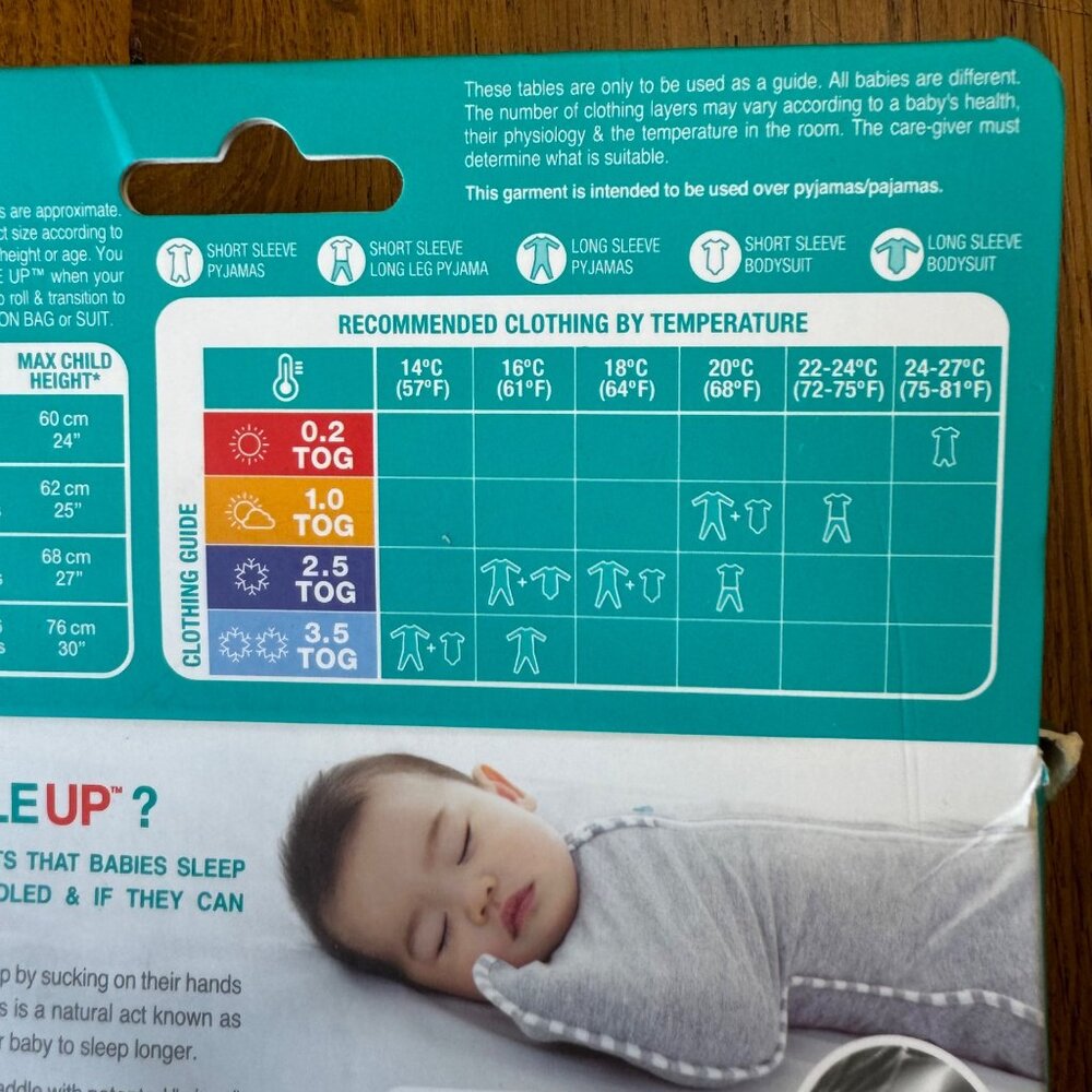LOVE TO DREAM Swaddle Up Original Sleep Sack 1.0 TOG Small 8-13 lbs Gray Stage 1 - Picture 5 of 5
